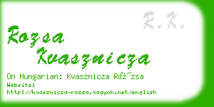 rozsa kvasznicza business card